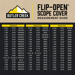 Butler Creek 03 Objective Flip Open Scope Cover product angle (model 30035)