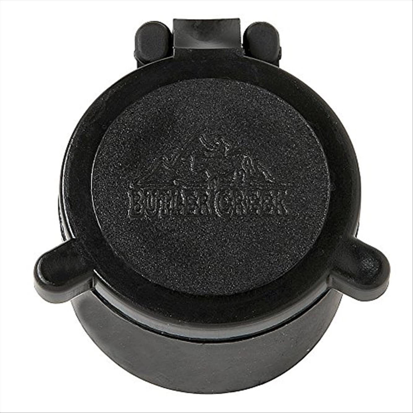 Butler Creek 31 Objective flip-open scope cover protecting optics from dust and water in rugged conditions