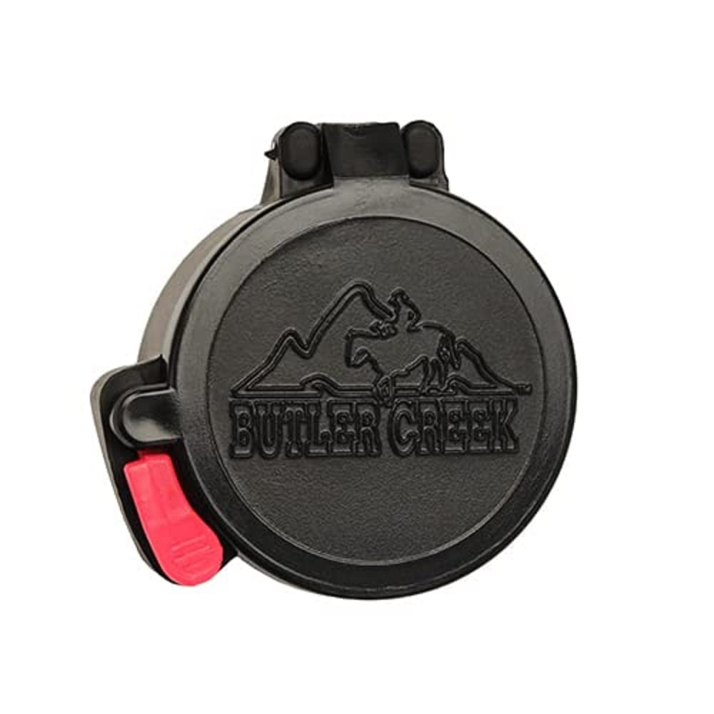 Butler Creek flip-open eyepiece cover size 14 in black protects the 1.605 inch scope