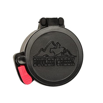Butler Creek flip-open eyepiece cover size 14 in black protects the 1.605 inch scope