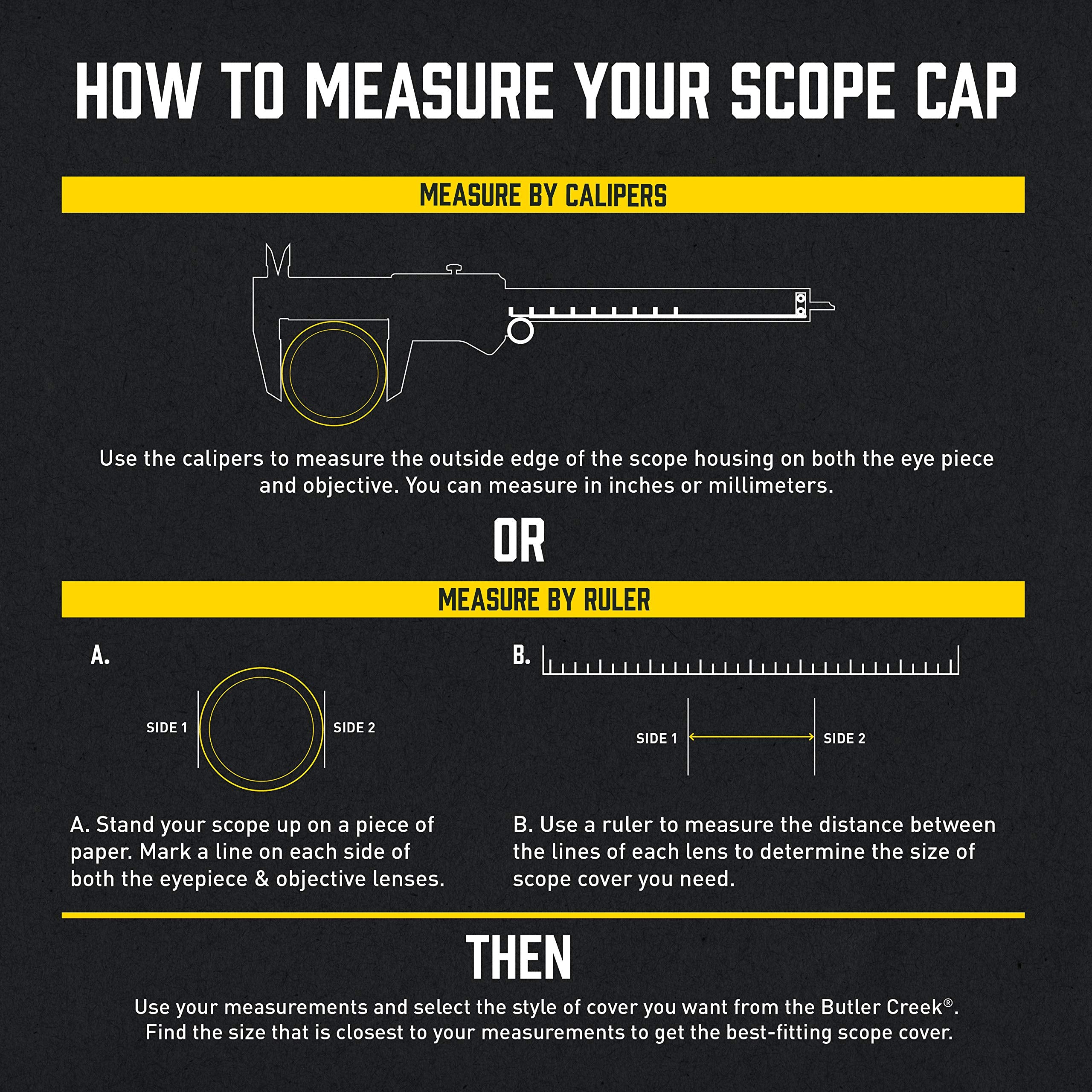 Butler Creek Flip-Open Scope Cover closed on scope, moisture protection