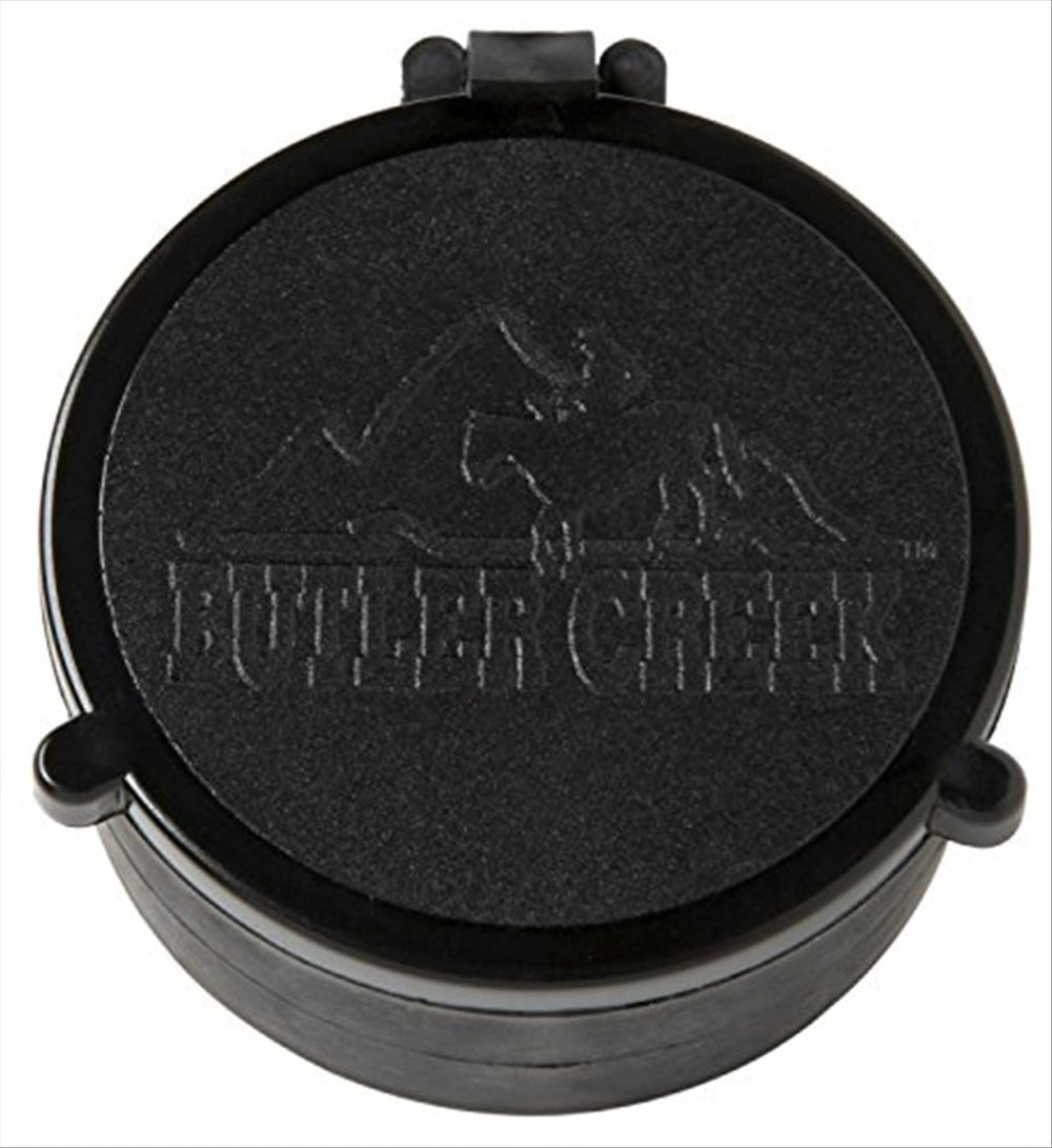 Butler Creek Multiflex Flip-Open Scope Cover protects lens with silent thumb flick for field use