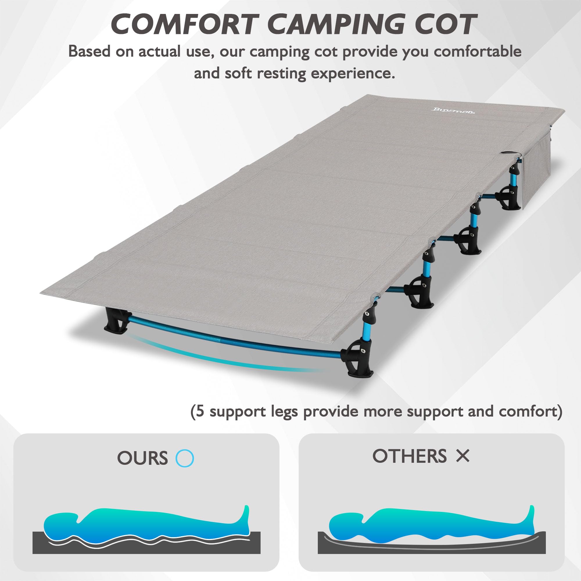 Buymoth multi-use camping bed serves as a guest bed at home or office.