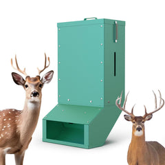 BUYYAH heavy-duty deer feeder box with 7-gallon capacity for fewer refills.