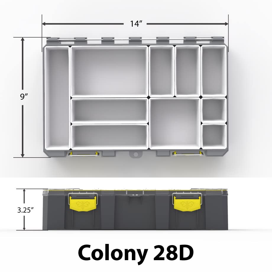BUZBE Colony 28 Deep shows HEXLOK grid for customizable, organized storage.