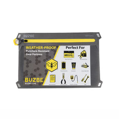 BUZBE Fast Flatz Bag Large shows a weather-proof zipper for rugged outdoor storage.