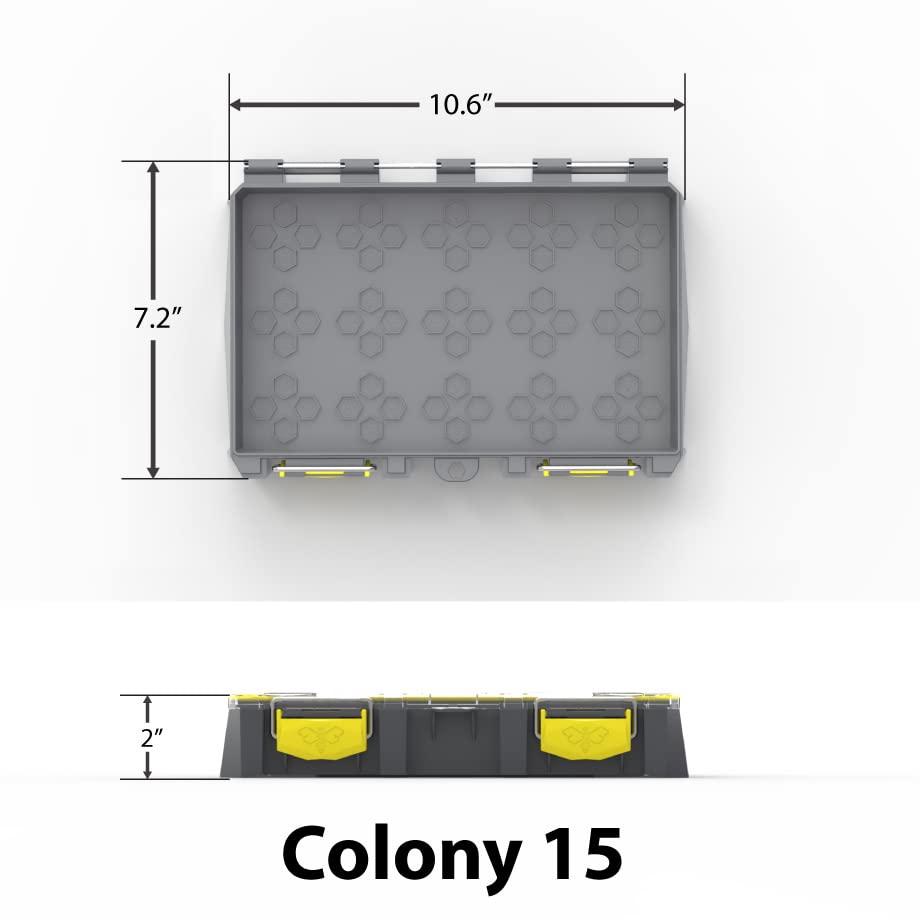 BUZBE HexLok grid system enables customizable compartments for small parts.