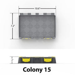 BUZBE HexLok grid system enables customizable compartments for small parts.