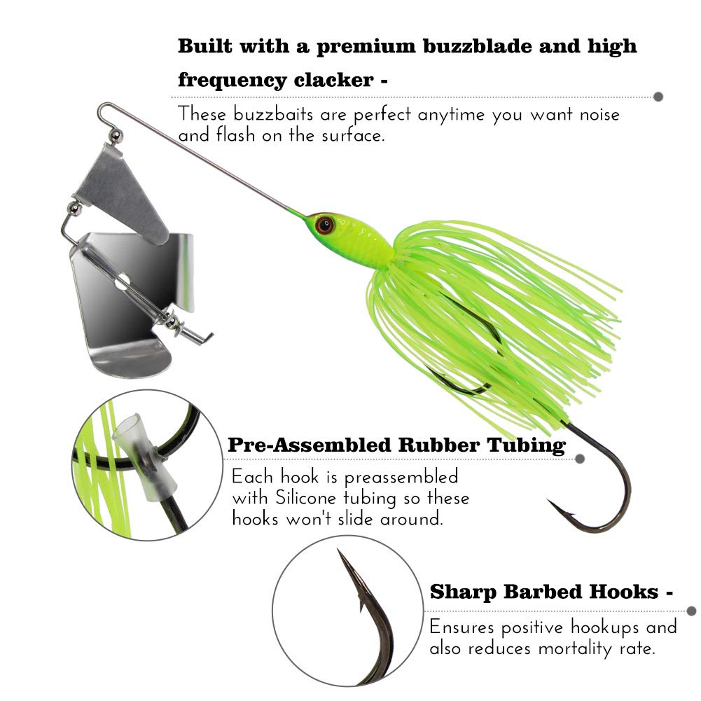 6-pack buzzbaits in assorted colors