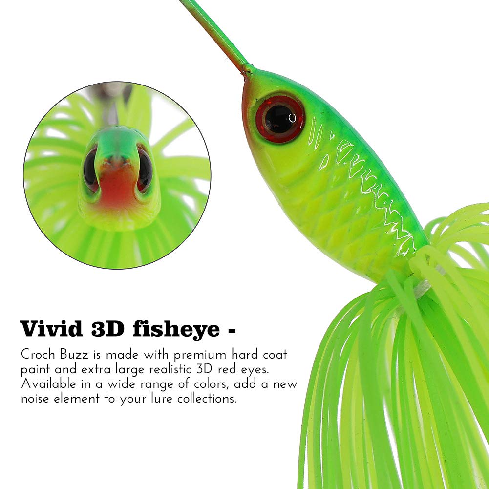 close-up of buzzbait blades vibrating on surface