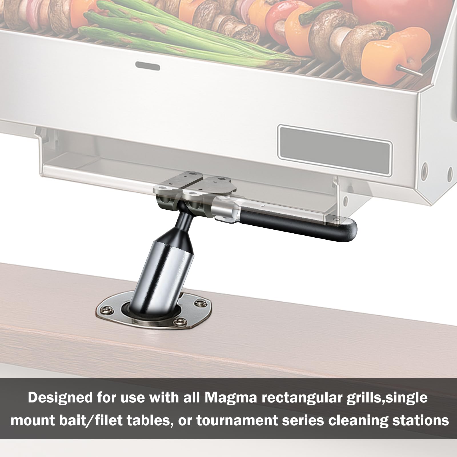 Heat-treated 304 stainless steel and hard-anodized aluminum construction