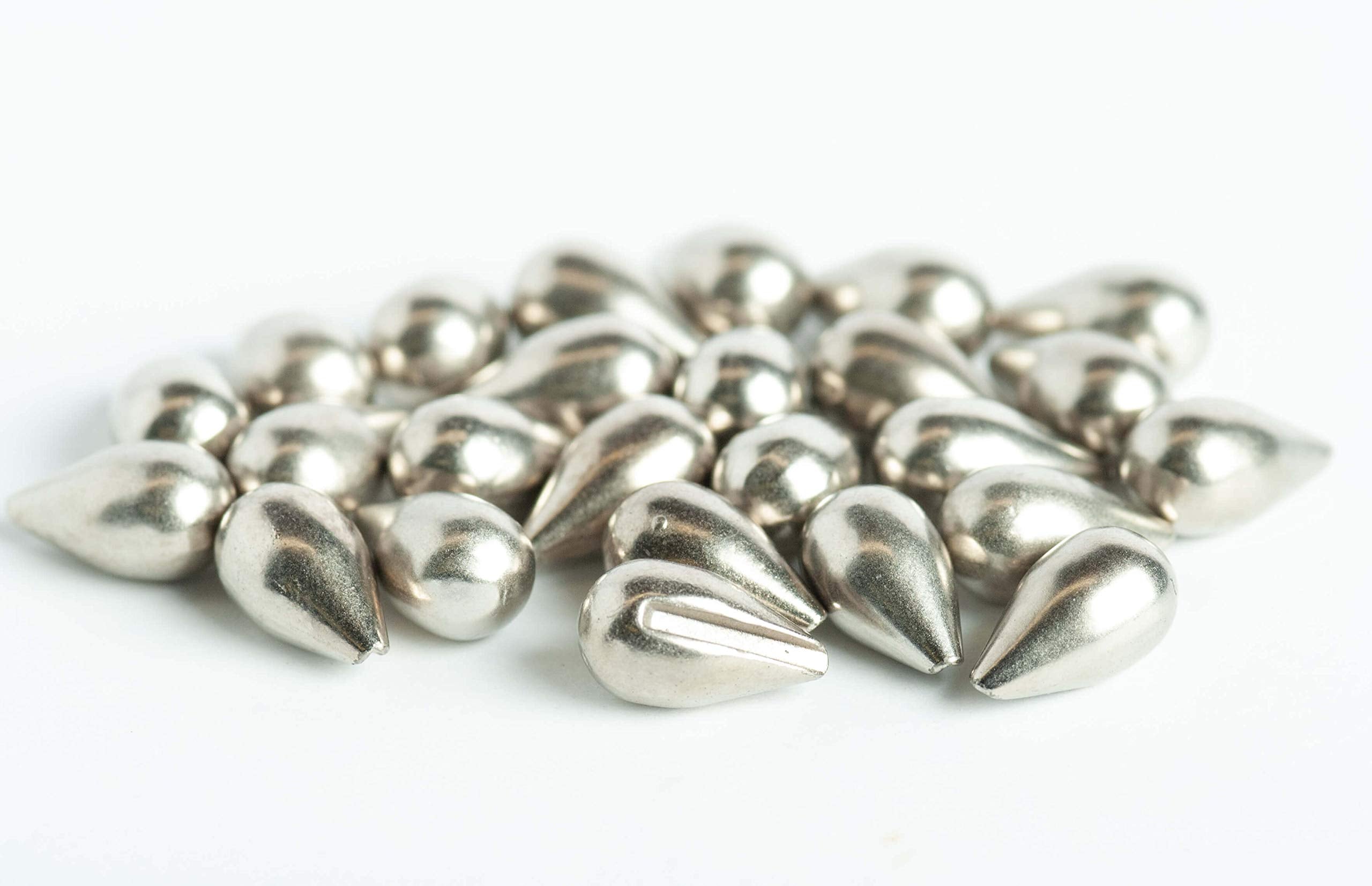 BWO slotted tungsten teardrop bead for ice jig balance and action