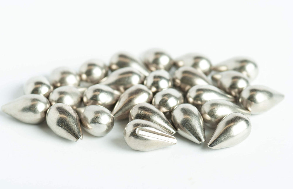 BWO slotted tungsten teardrop bead for ice jig balance and action