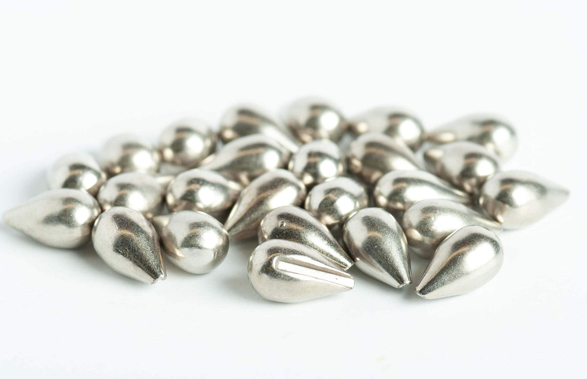 BWO slotted tungsten teardrop bead for ice jig balance and action