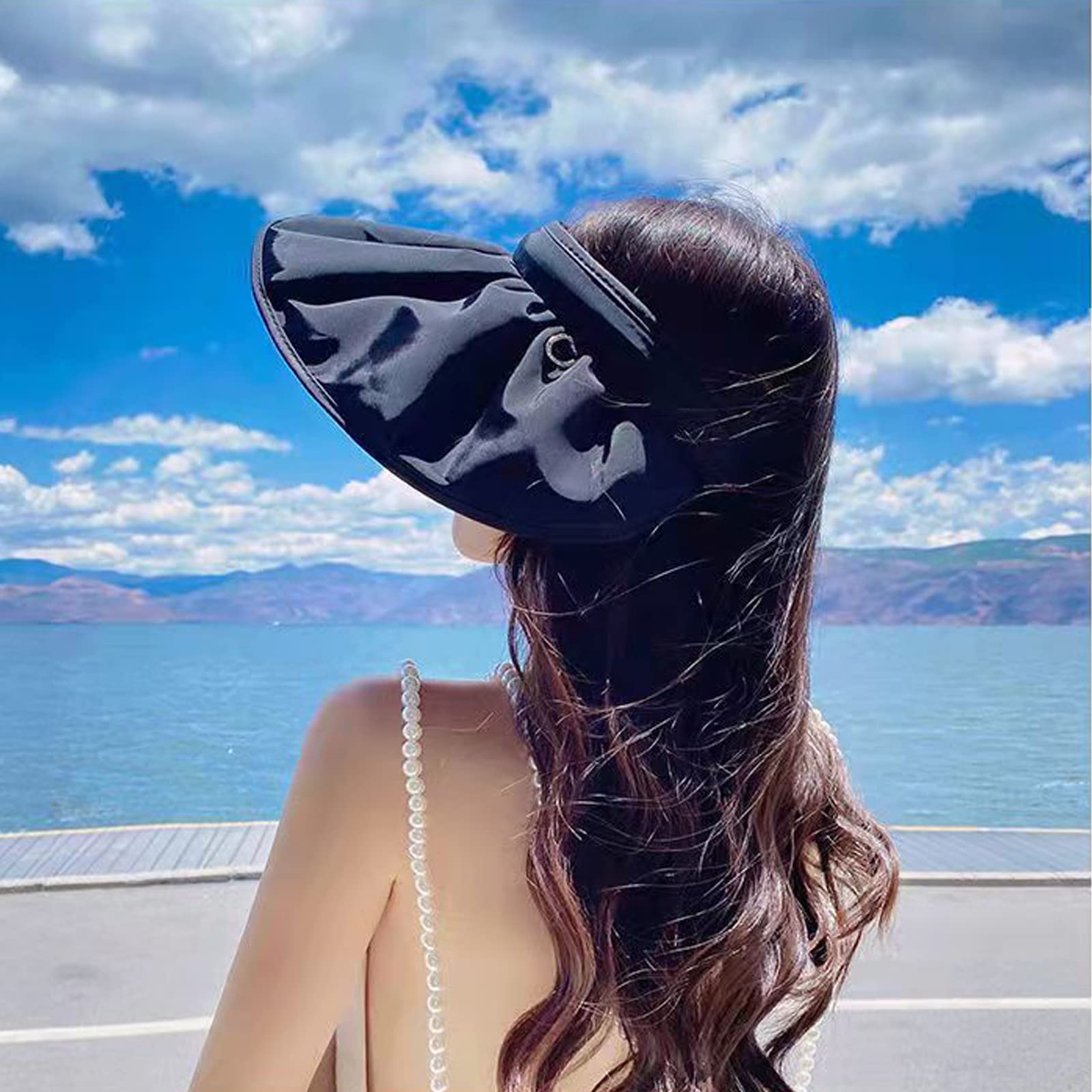 BXCNCKD Korean Women's Solar Hat brim extended for extra sun coverage
