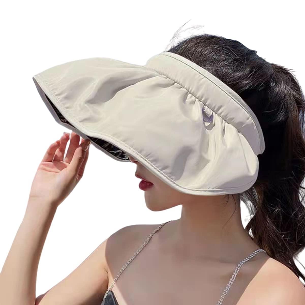 BXCNCKD cream wide-brim solar hat protecting from sun
