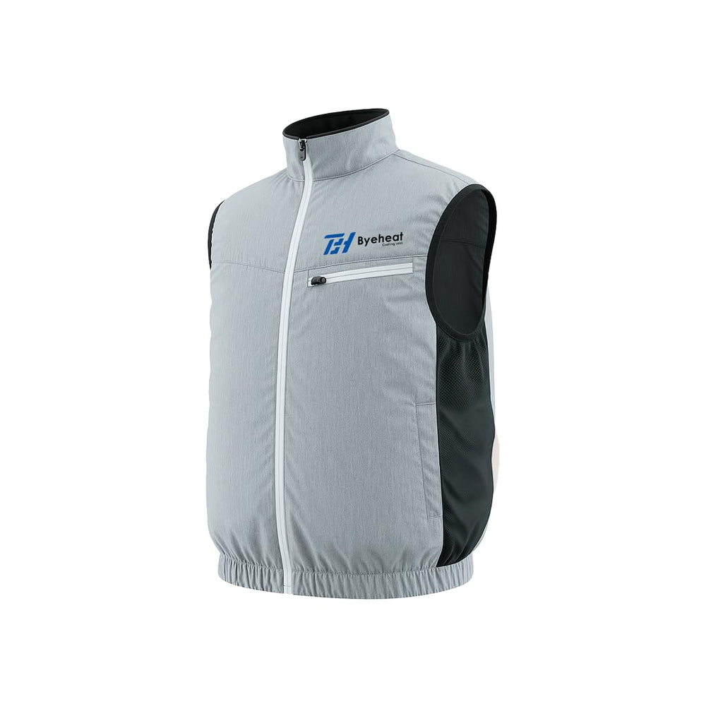 BYEHEAT cooling vest dual fans in use provides portable relief during outdoor work.
