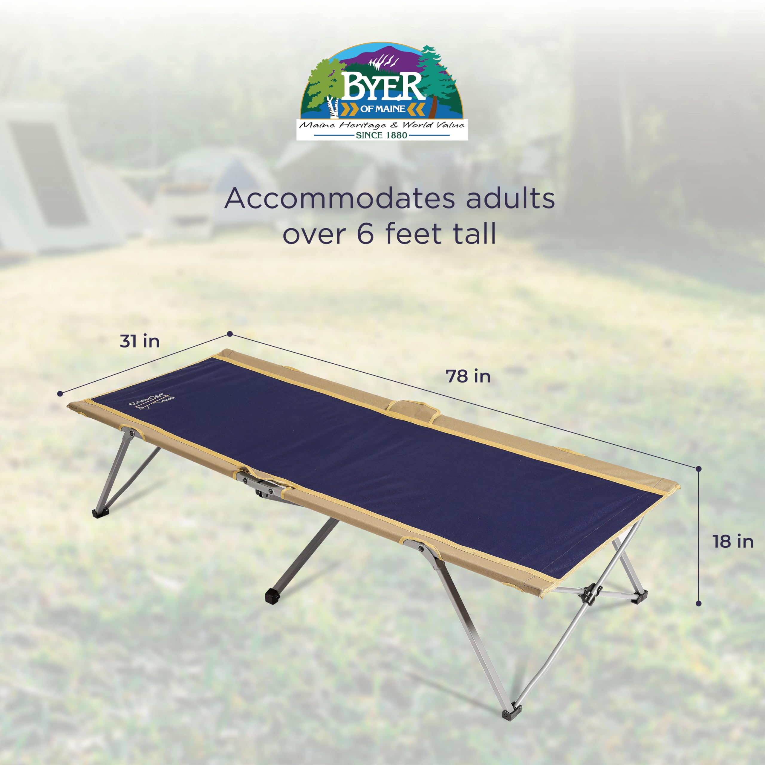 Byer of Maine Easy Cot side rails provide full coverage for secure resting.