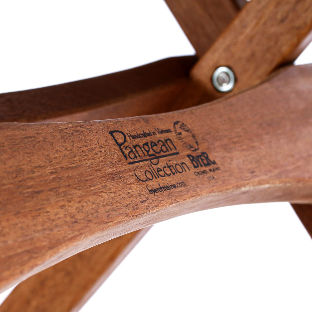 BYER OF MAINE Pangean folding table on deck for small meals.