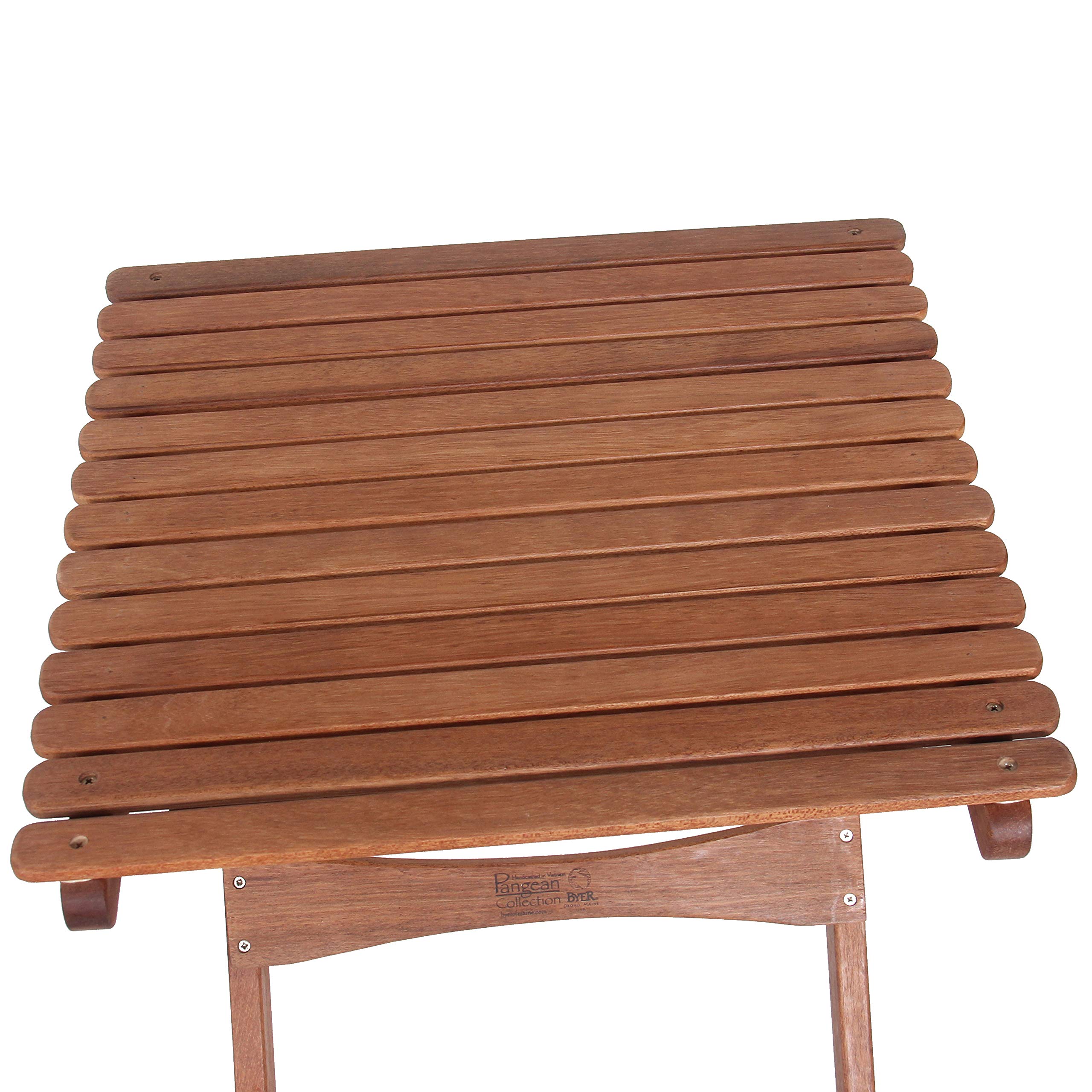BYER OF MAINE Pangean folding table folded flat for easy transport.
