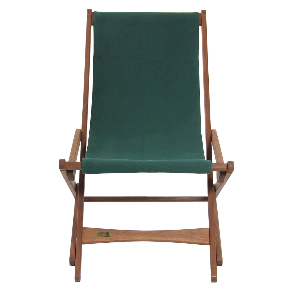 Byer of Maine Pangean Glider Chair forest green finish stays durable.