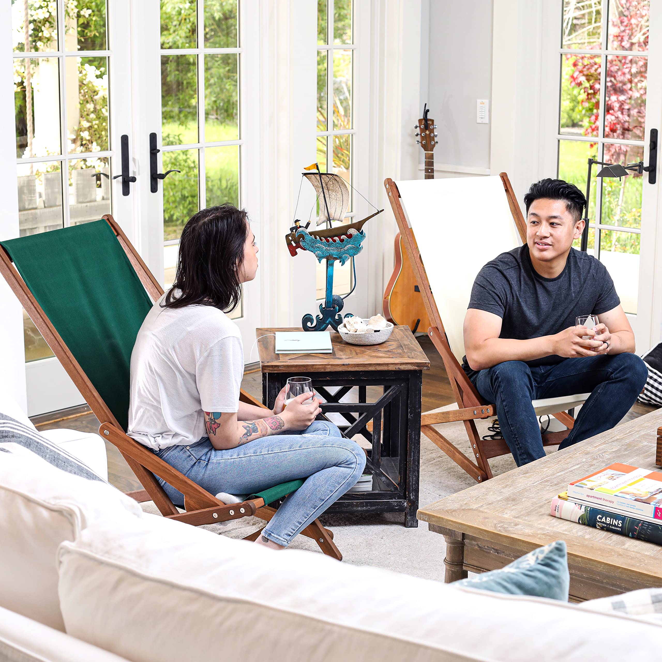 Byer of Maine Pangean Glider Chair sturdy wood frame for outdoors.