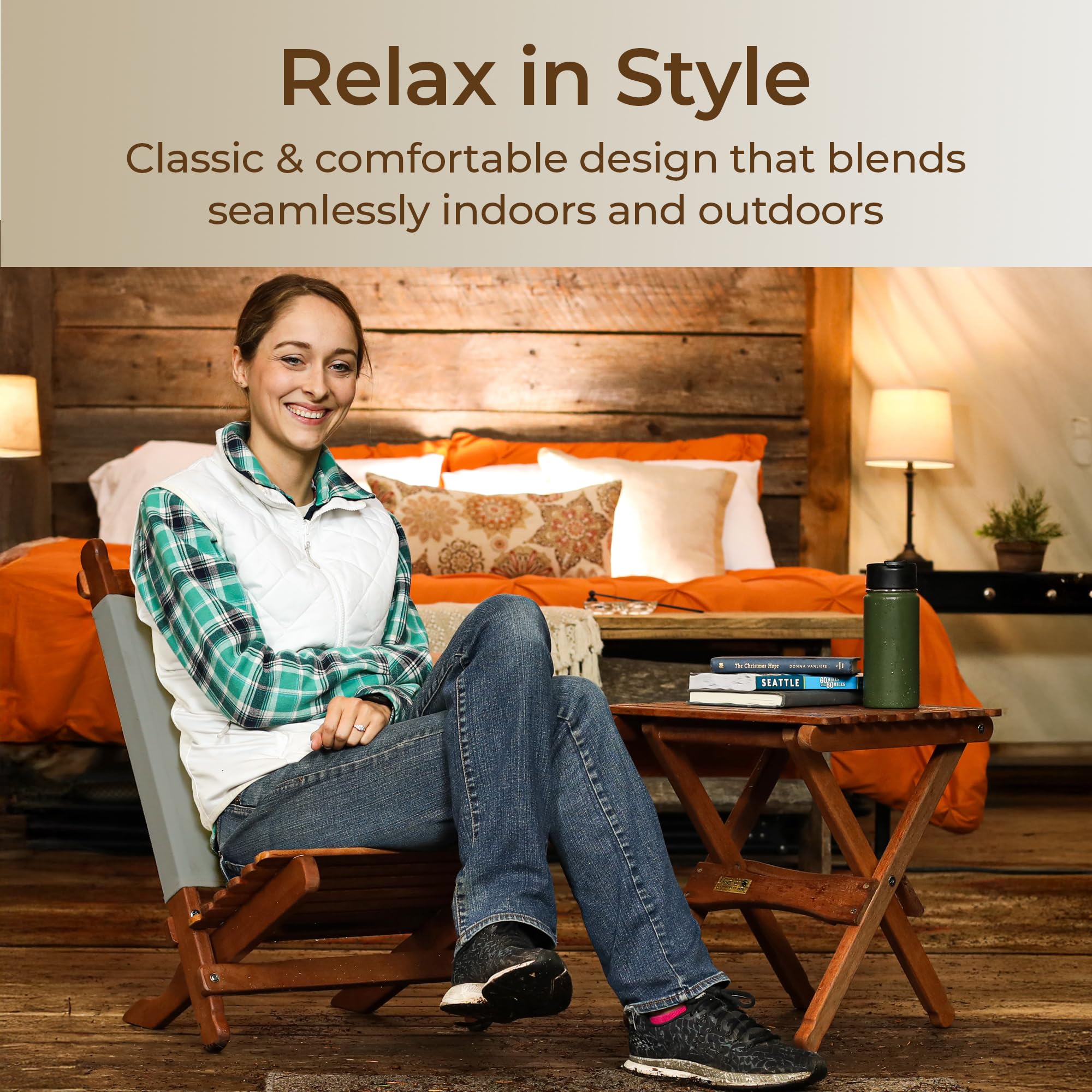 BYER OF MAINE Pangean Lounger Chair on patio for relaxing evenings.