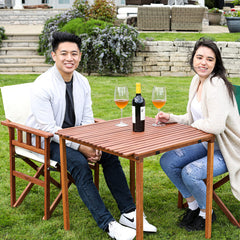 BYER OF MAINE Pangean Nomad folding table open top view ideal for porch dining