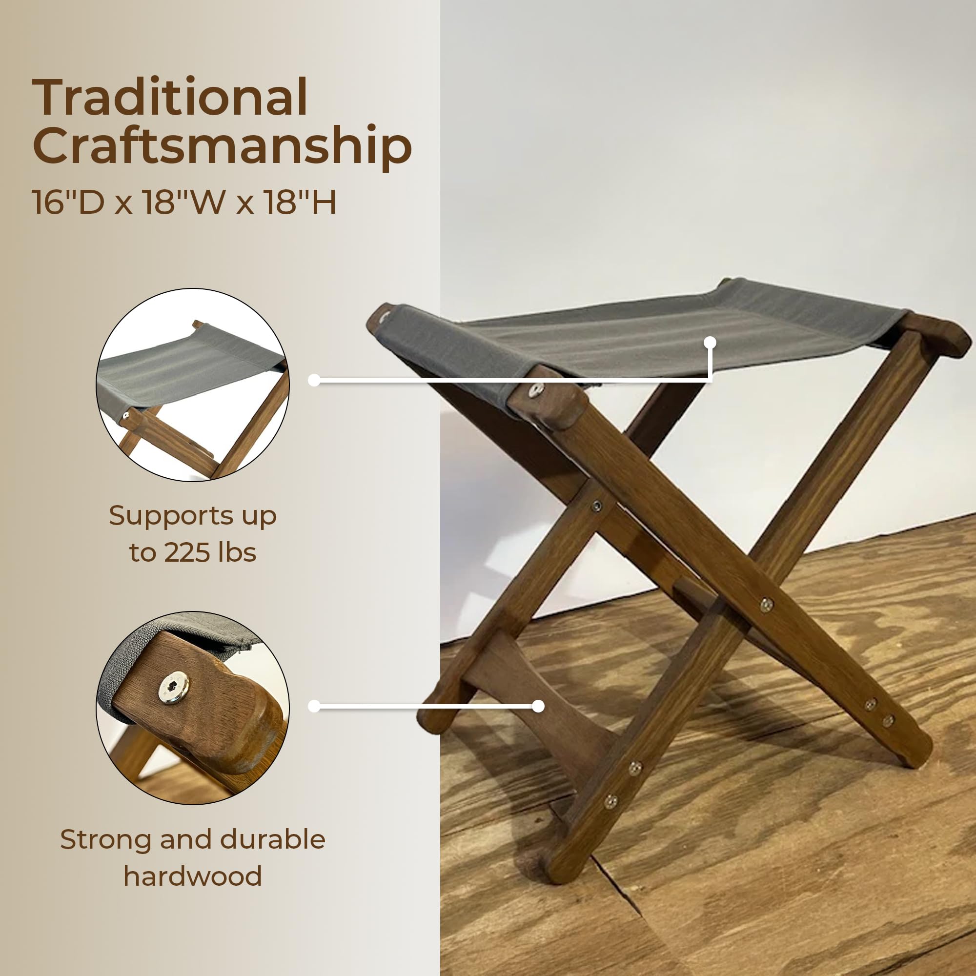 BYER OF MAINE Pangean stool wood frame designed for rugged use outdoors