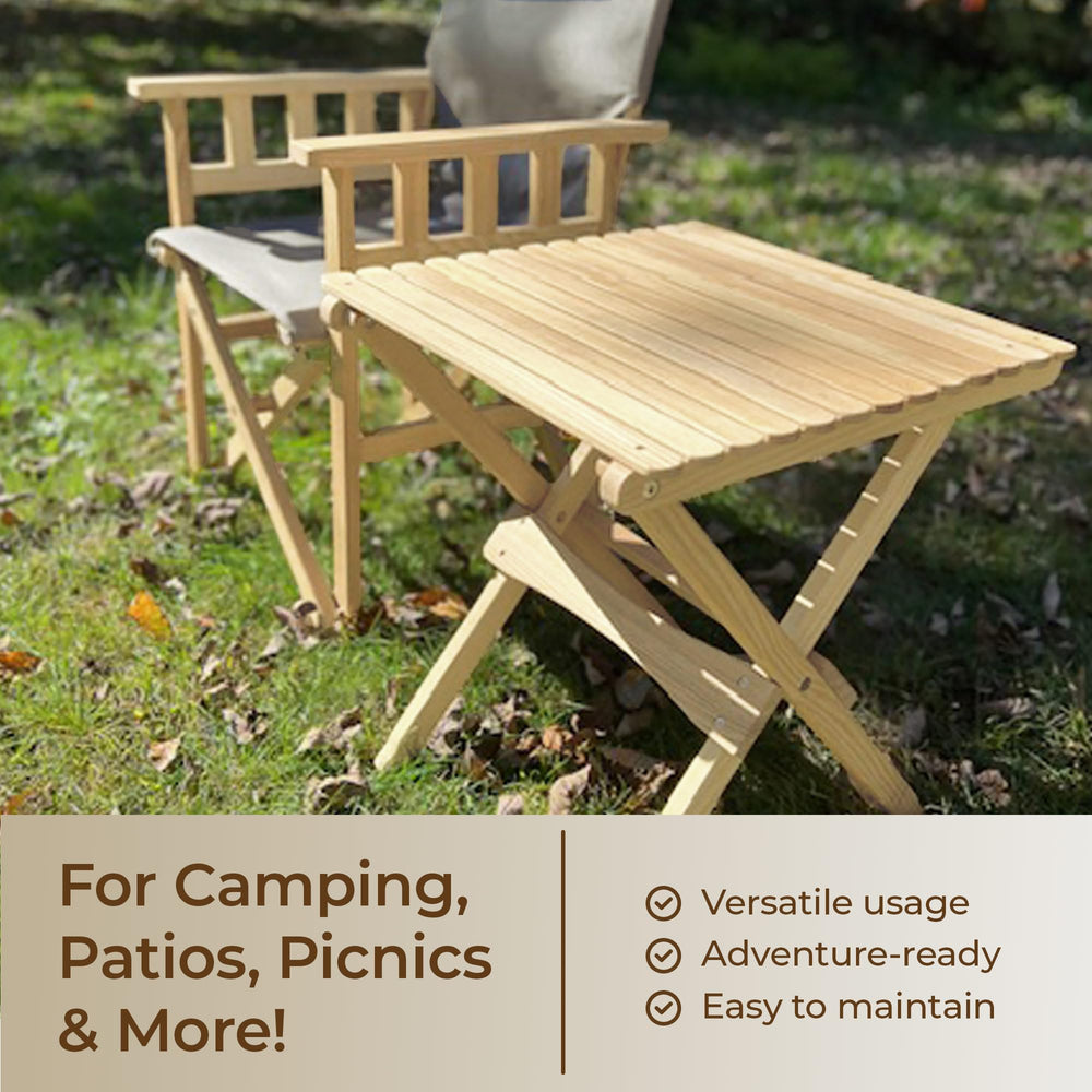 BYER OF MAINE Pangean folding table, compact for travel and camping.