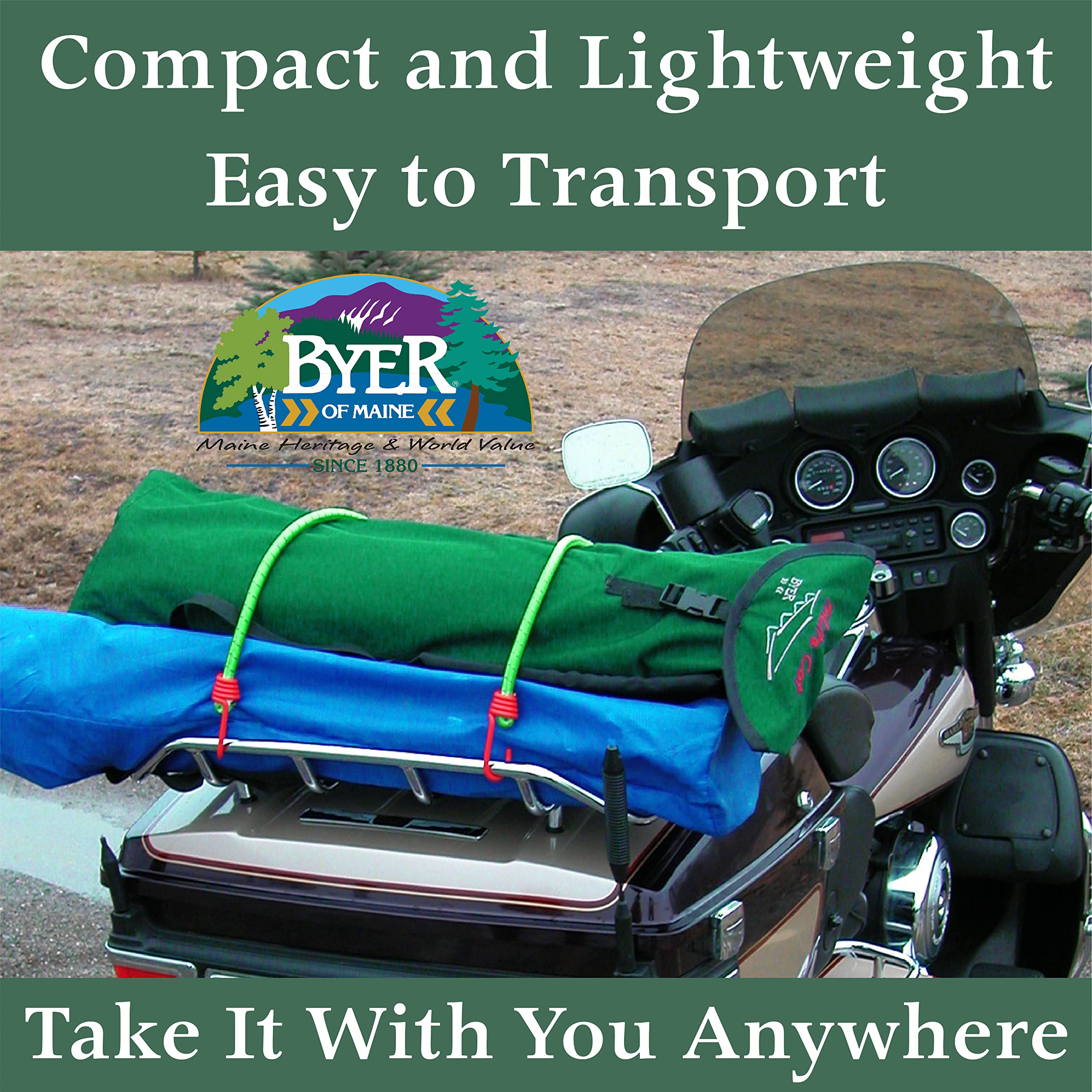 BYER OF MAINE TriLite Cot assembled on campsite for quick sleep setup.