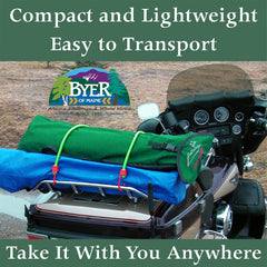 BYER OF MAINE TriLite Cot assembled on campsite for quick sleep setup.