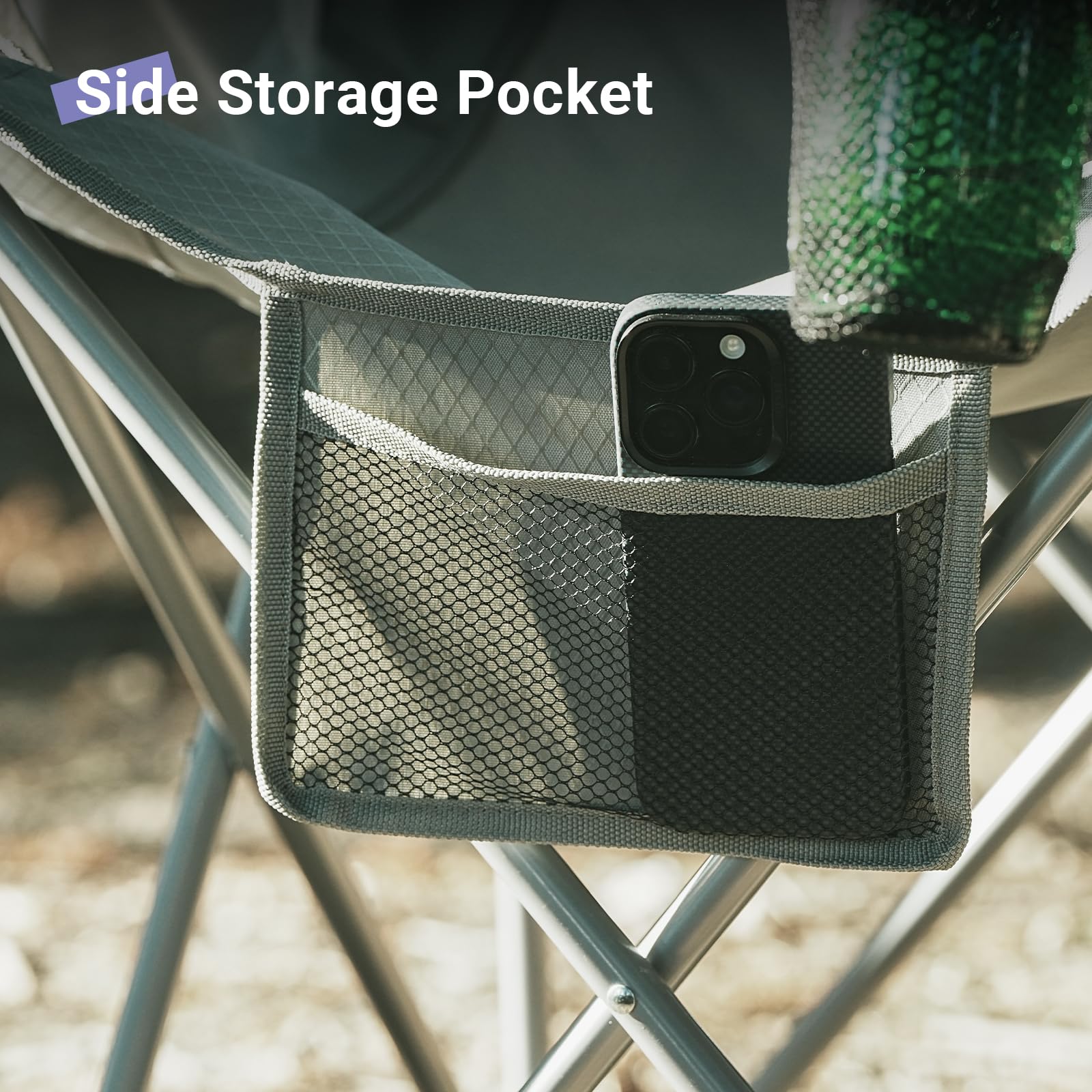 Byliable camping chair gray black at picnic demonstrates relaxed seating for family outings