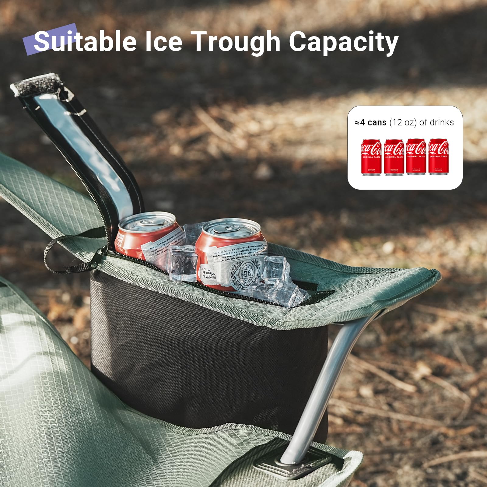 Byliable camping chair gray black side pocket offers handy storage for essentials