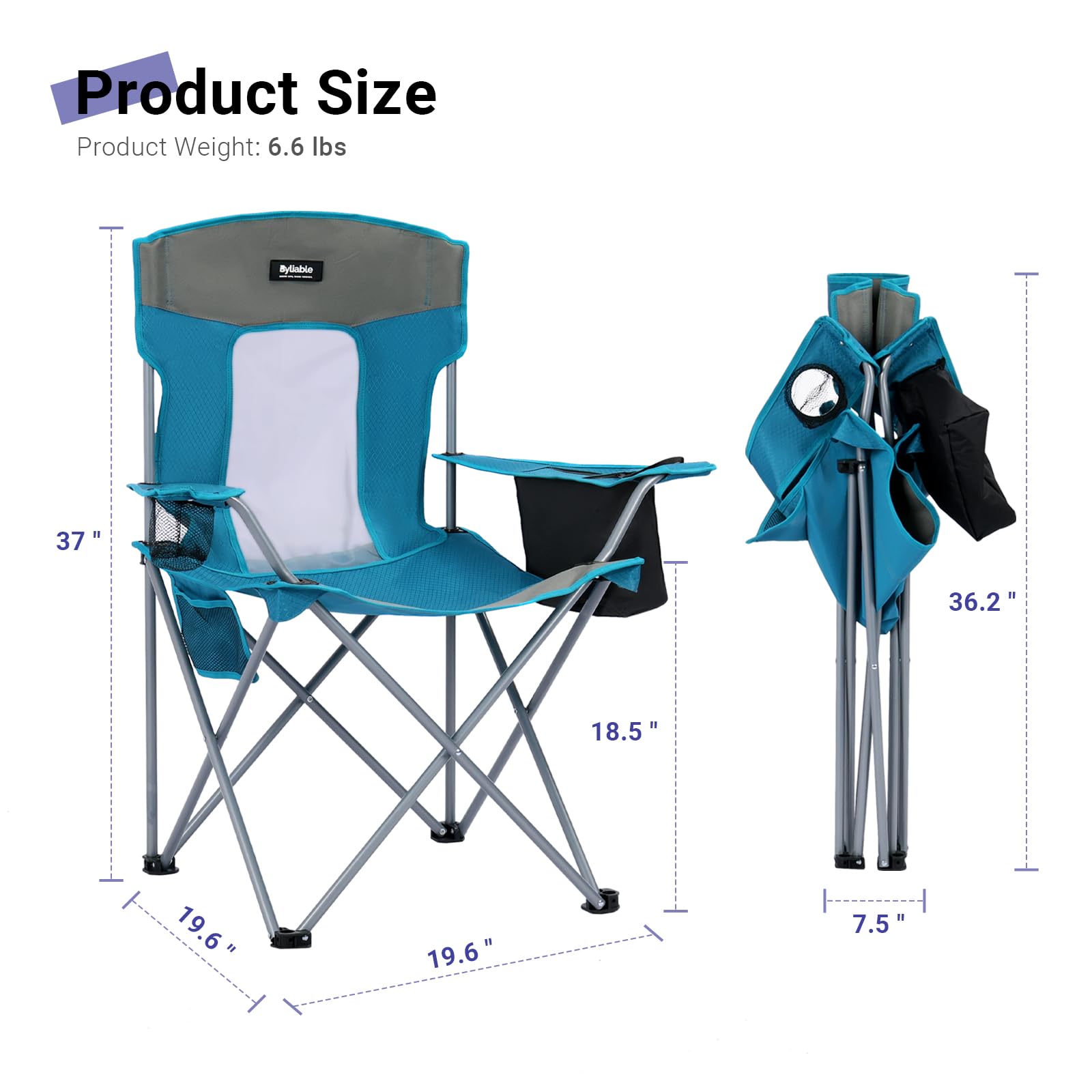 Byliable camping folding chair cup holder keeps drinks within reach during outdoor moments