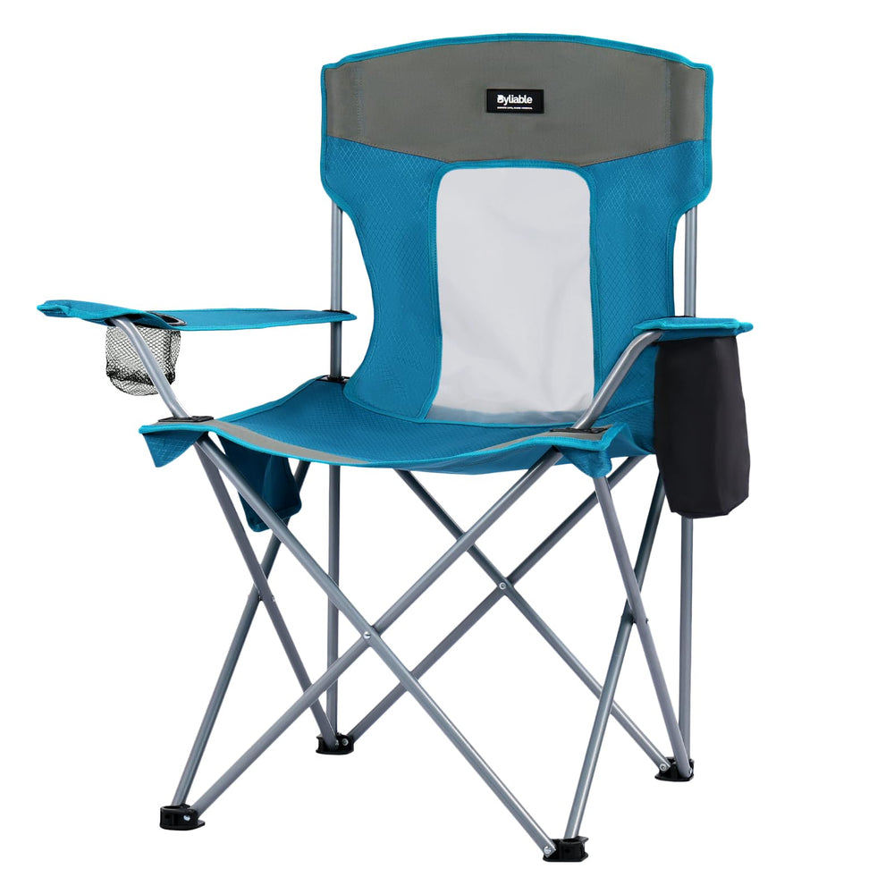 Byliable camping folding chair front view with sturdy 600D fabric for reliable outdoor seating