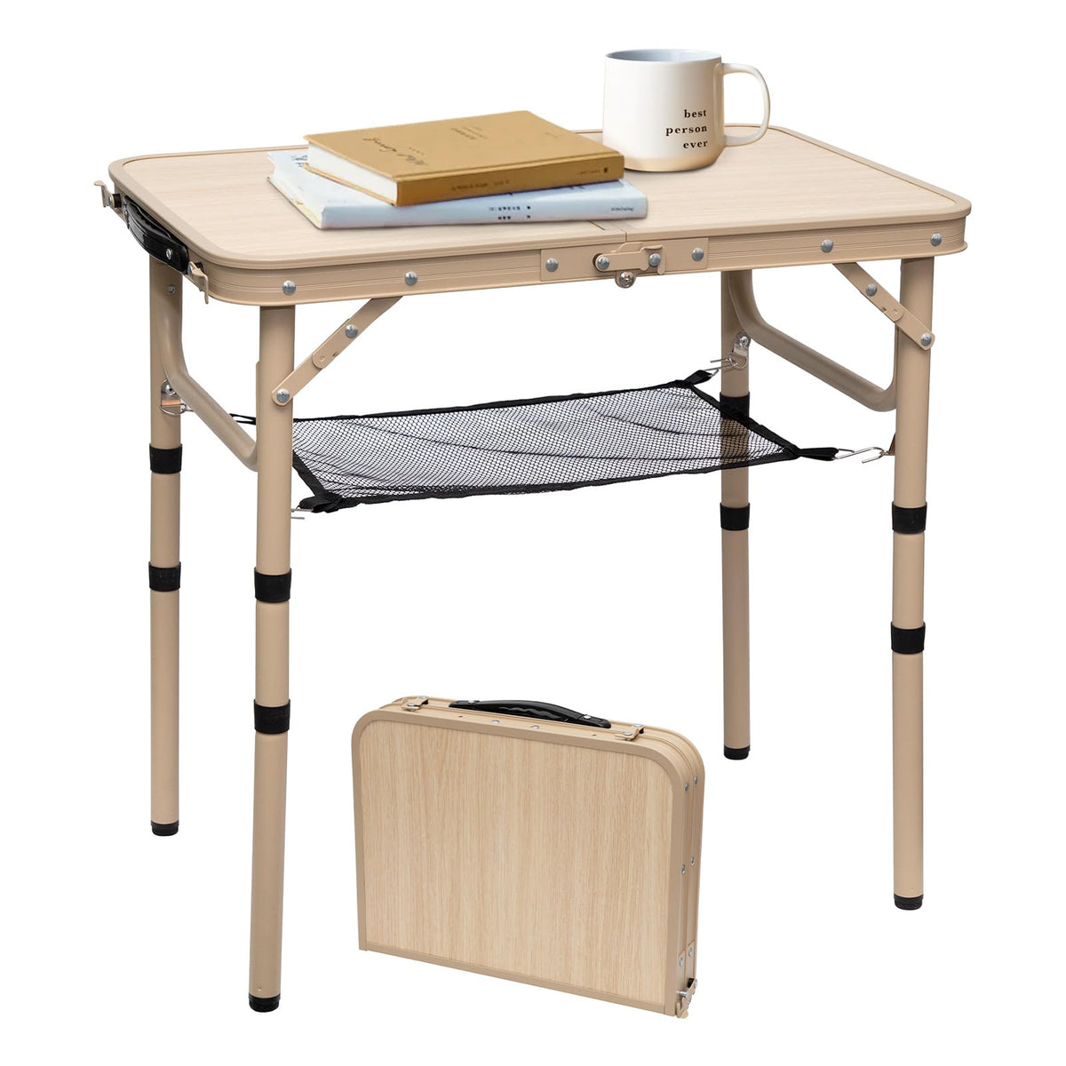 Byliable small folding table yellow surface for sturdy outdoor meals