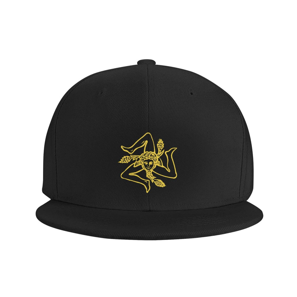 ByoBLu Sicilian Trinacria cap side view, adjustable for comfortable fit.
