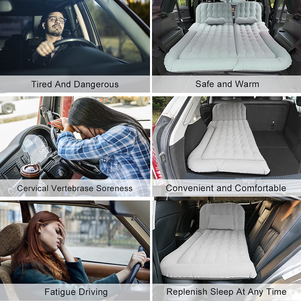 Byomostor 3-in-1 car mattress with double-valve design helps prevent leaks.