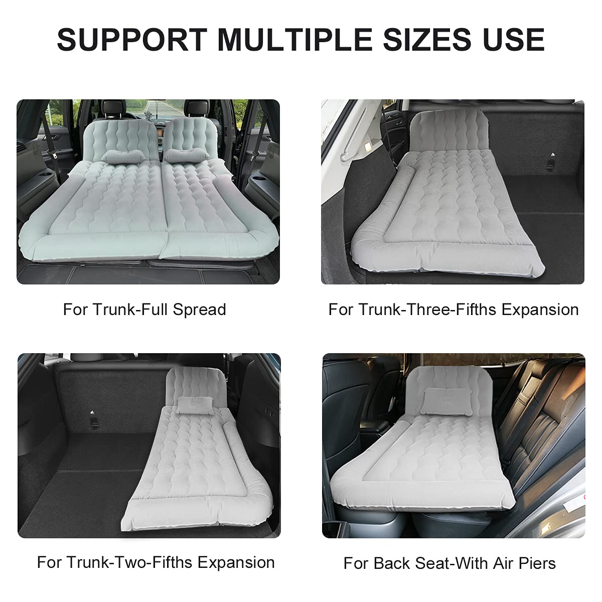 Byomostor 3-in-1 car mattress includes two pillows for added comfort.