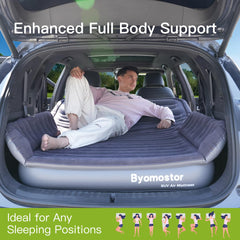 Byomostor SUV air mattress setup shows easy removal for cleaning and storage