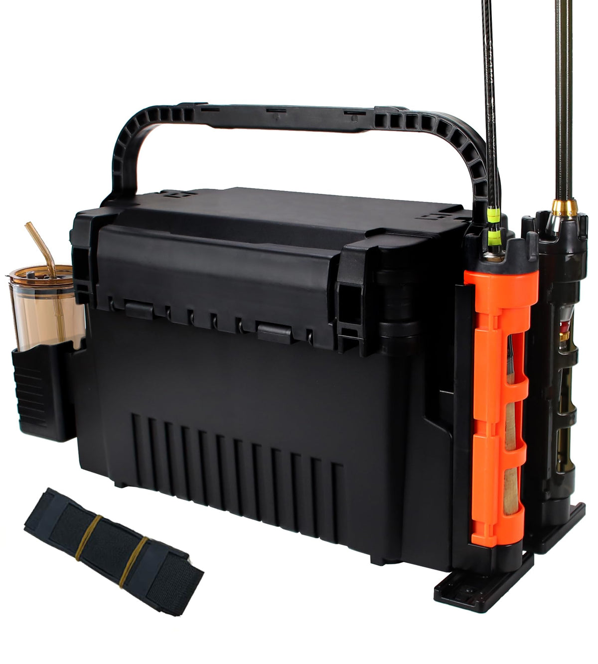 Byrixk Large Tackle Box with two-layer design and shoulder strap