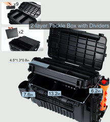 Close-up of rod holders and cup holders on tackle box