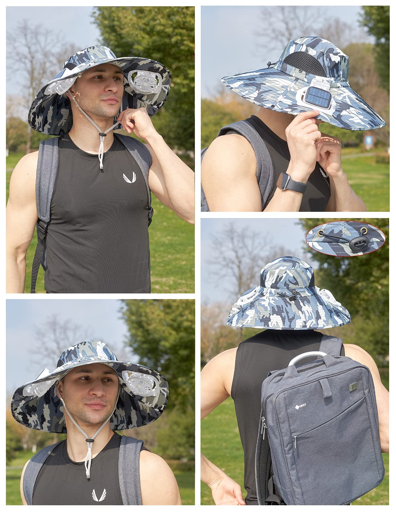 Byrotson sun hat on beach outings with cooling airflow.