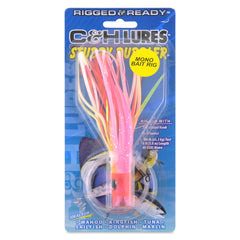 C&amp;H Lures Stubby Bubbler Bait Rig full assembly showing 6ft 100 lb mono for sailfish and tuna