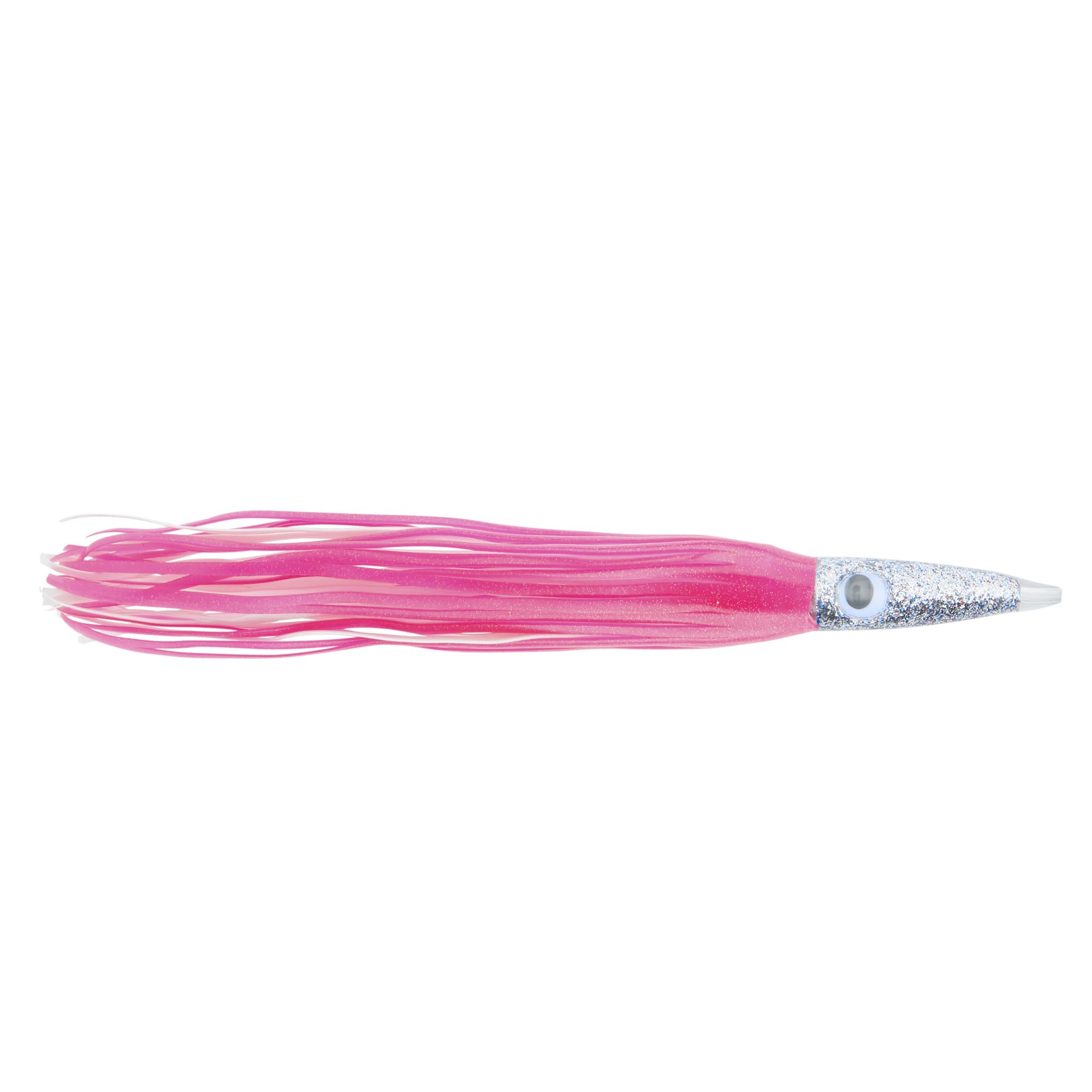 C&amp;H Lures Wahoo Whacker pink-white skirt boosts visibility for deep-water trolling.