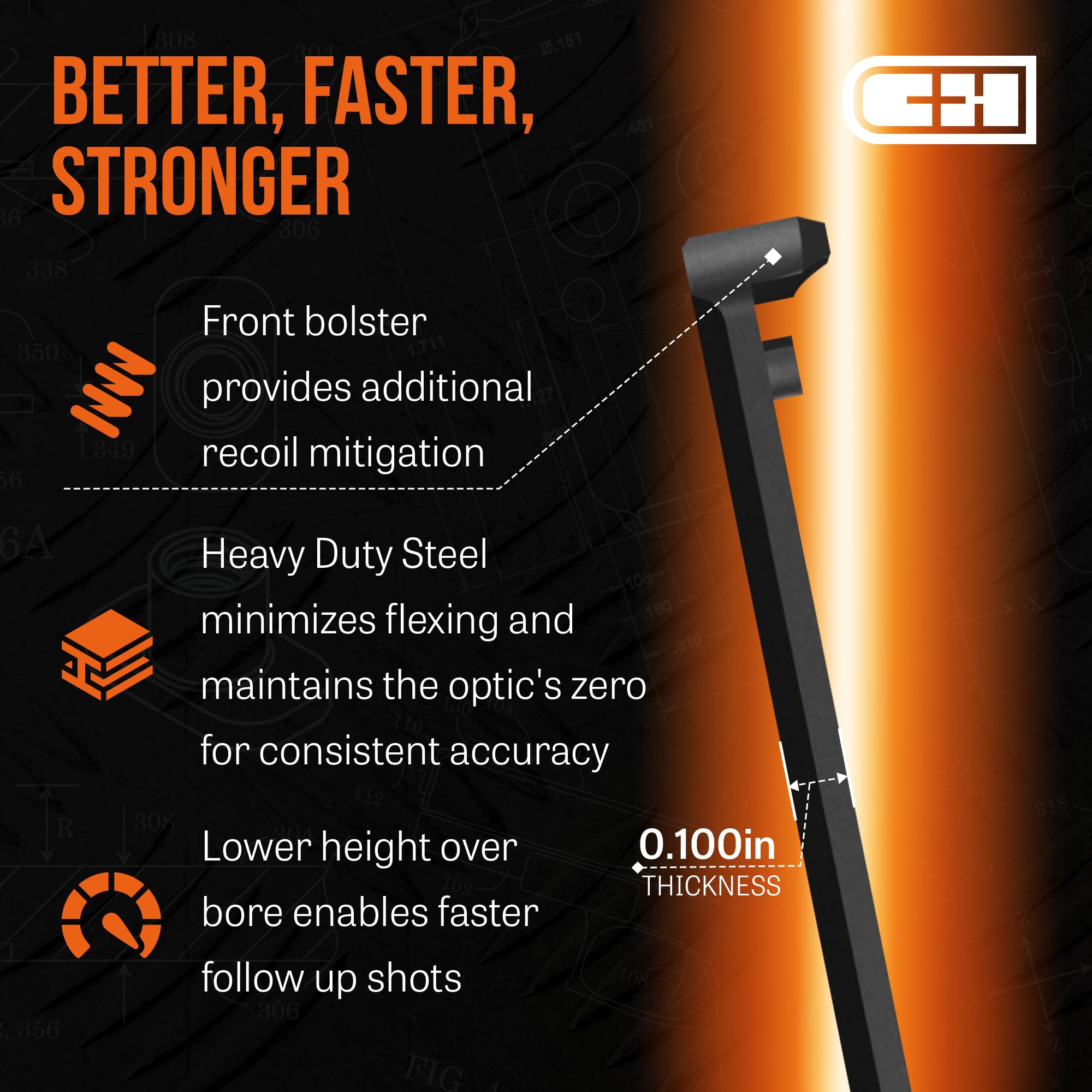 C+H ultra-thin design reduces height over bore for faster follow-ups