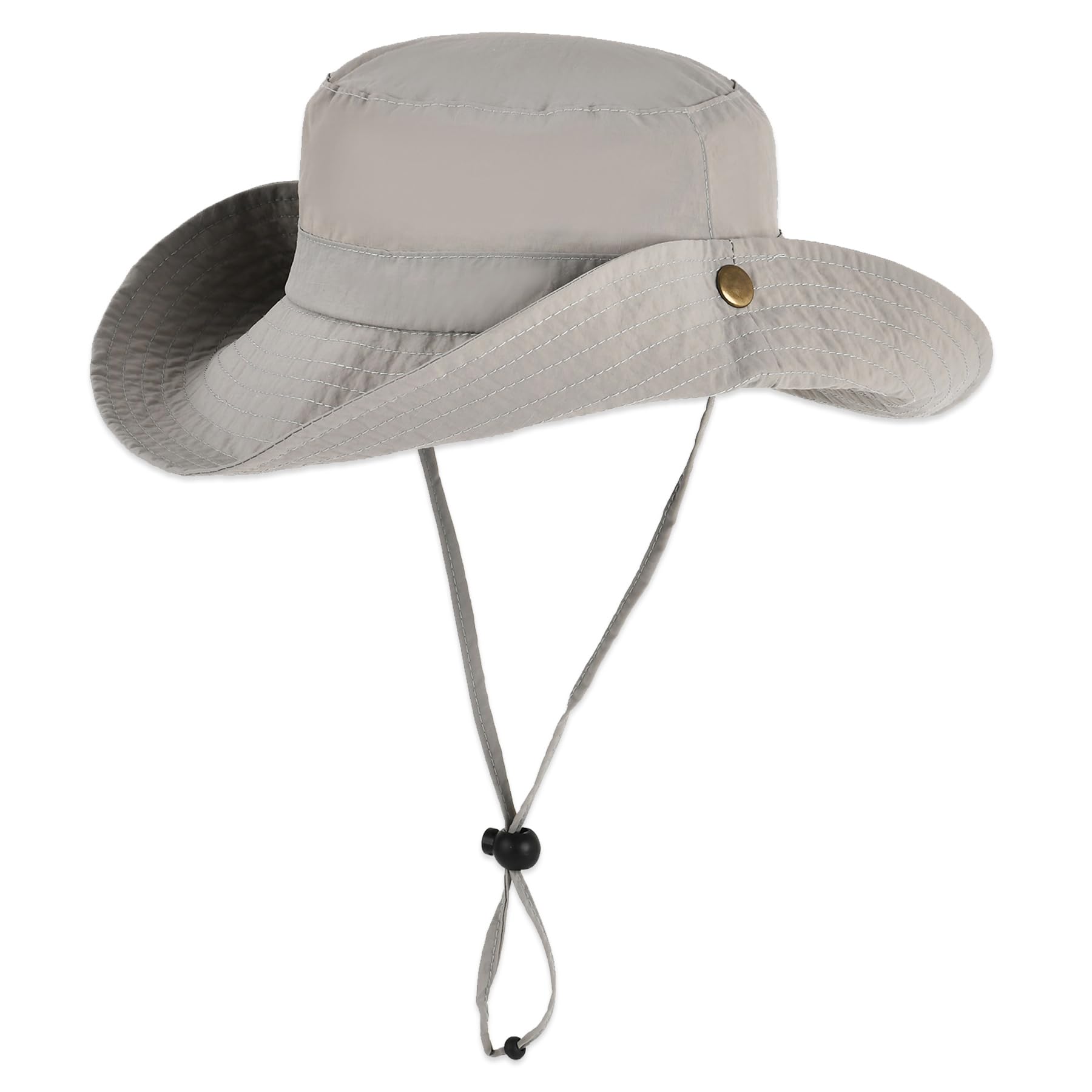 Cabahata Kids Safari Hat with wide brim and adjustable chin strap — two wearing styles