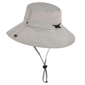 Cabahata Kids Wide Brim Sun Hat in Light Grey, 58cm, for ages 8-14