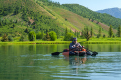 Caddis Inspire-LC II float tube with cushioned backrest reduces fatigue during long days